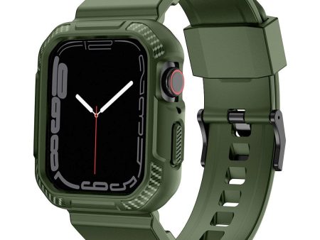 Apple Watch (38 40 SE 41MM) Plastik Cover og Rem - Grøn Online Hot Sale