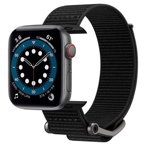 Spigen Durapro Flex Apple Watch (42 44 SE 45 46 49mm) Stof Rem m. Zink Spænde - Sort For Sale