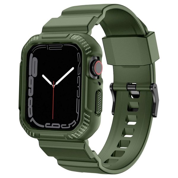 Apple Watch (42 44 SE 45mm) Plastik Cover og Rem - Grøn Discount