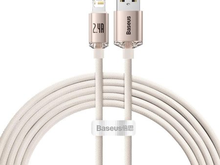 Baseus Crystal Shine Lightning Kabel 12W - 2m - Lyserød Online