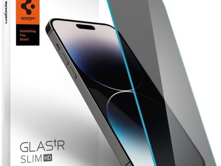 iPhone 14 Pro Spigen Glas.tr Hærdet Glas Skærmbeskyttelse - Gennemsigtig m. Privacy on Sale