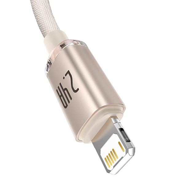 Baseus Crystal Shine Lightning Kabel 12W - 2m - Lyserød Online