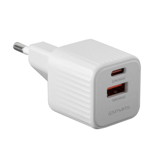 4smarts  20W Vægoplader m. 1x USB-A   1x USB-C - Hvid For Discount