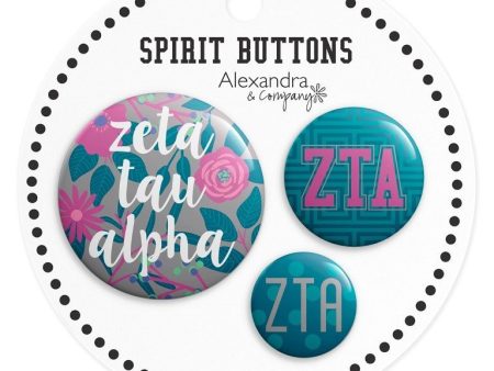 Zeta Tau Alpha Spirit Printed Buttons Online