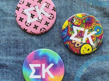 Sigma Kappa Printed Button Collection For Sale