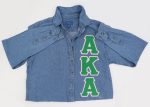 Alpha Kappa Alpha Denim Button Down Shirt on Sale