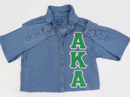 Alpha Kappa Alpha Denim Button Down Shirt on Sale