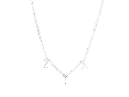 Zeta Tau Alpha Silver Greek Letters Necklace For Sale