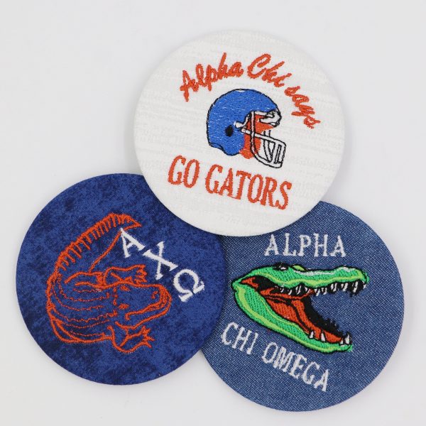 Alpha Chi Omega Gator Mascot Game Day Embroidered Button For Discount