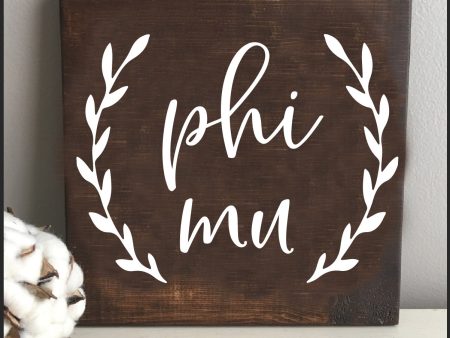 Phi Mu Wooden Sign Hot on Sale