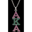 Alpha Kappa Alpha Bling Pendant - Silver For Sale