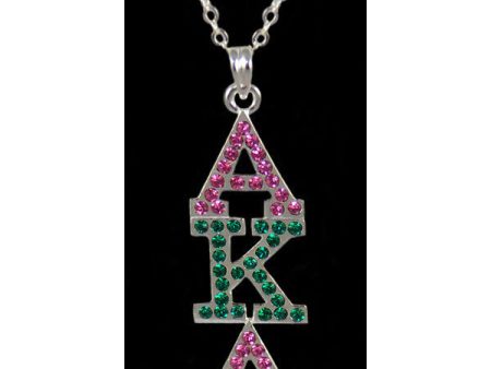 Alpha Kappa Alpha Bling Pendant - Silver For Sale