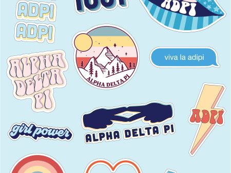 Alpha Delta Pi Girl Power Sticker Sheet Hot on Sale