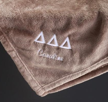 Sorority Faux Fur Blanket With Embroidery Hot on Sale