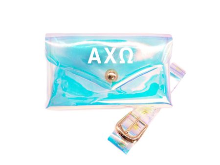 Alpha Chi Omega Holographic Belted Fanny Pack Hot on Sale