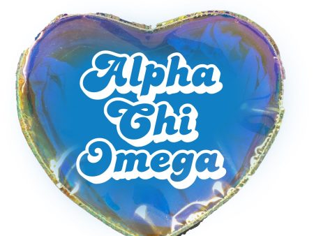 Alpha Chi Omega Holographic Heart Shaped Makeup Bag Supply