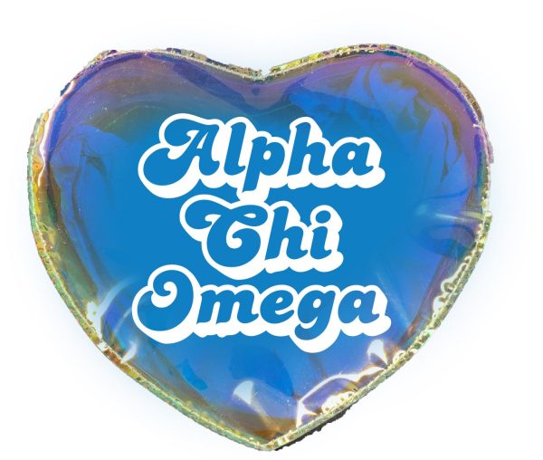 Alpha Chi Omega Holographic Heart Shaped Makeup Bag Supply