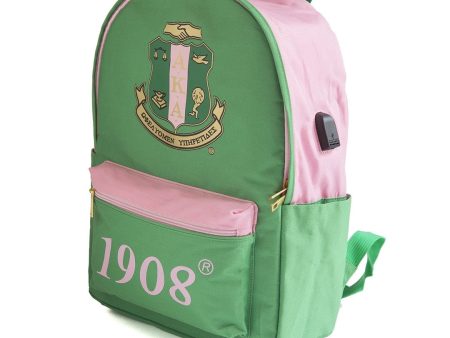 Alpha Kappa Alpha USB Port Backpack For Sale