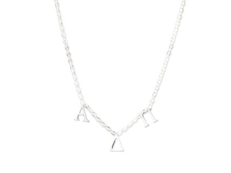 Alpha Delta Pi Silver Greek Letters Necklace Online now