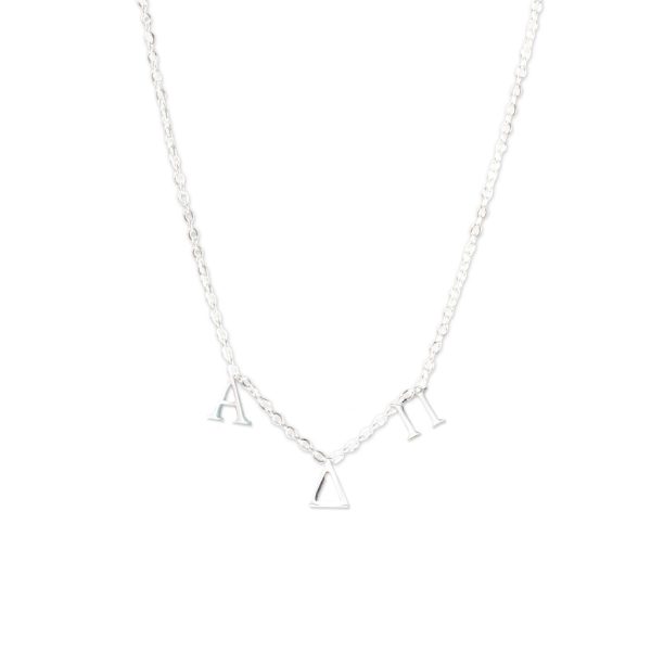 Alpha Delta Pi Silver Greek Letters Necklace Online now