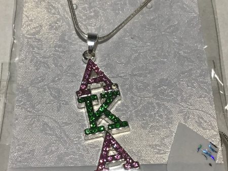 Alpha Kappa Alpha Color Crystal Filigree Necklace Hot on Sale