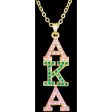 Alpha Kappa Alpha Bling Pendant - Gold For Cheap