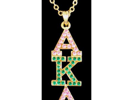 Alpha Kappa Alpha Bling Pendant - Gold For Cheap