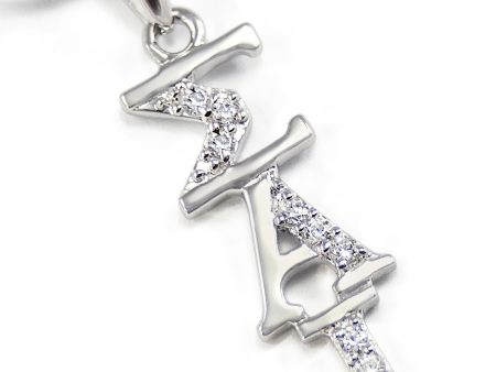 Sigma Alpha Iota Sterling Silver with CZ Crystal Lavaliere Sale