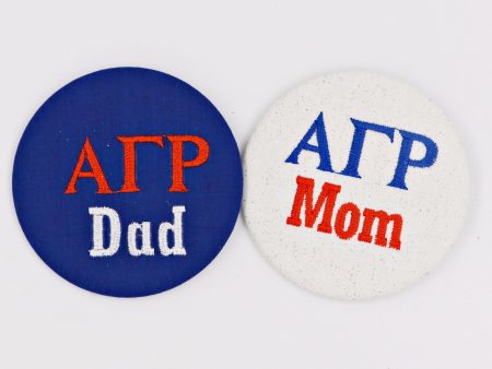 Alpha Gamma Rho Mom Dad Embroidered Button Online now