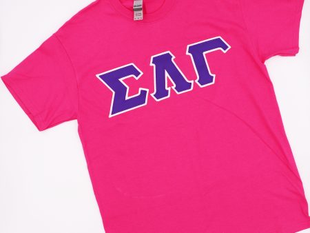 Sigma Lambda Gamma Satin Stitched Pink Tee Online Sale