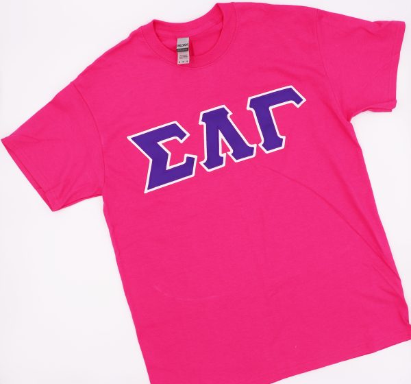 Sigma Lambda Gamma Satin Stitched Pink Tee Online Sale