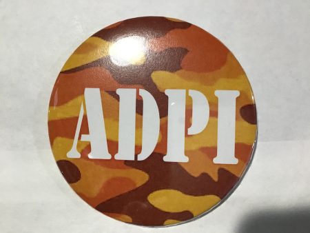 Alpha Delta Pi Orange Camo Printed Button For Sale