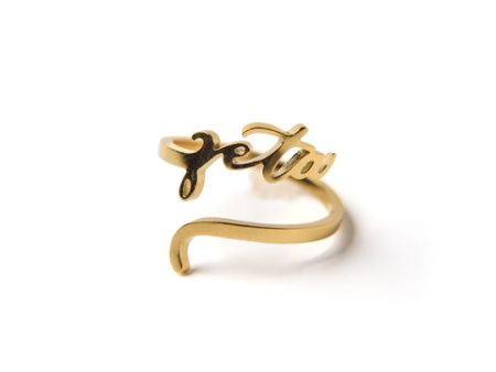 Zeta Tau Alpha Romantic Script Adjustable Ring Supply