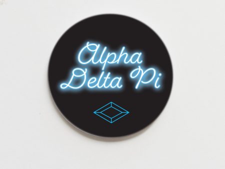 Alpha Delta Pi Neon Greek Button - 2.25 inch Supply