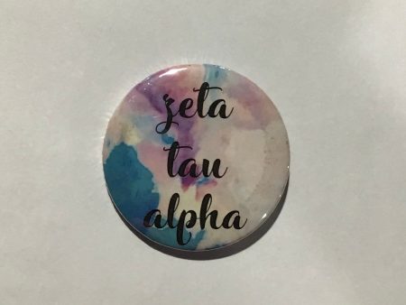 Zeta Tau Alpha Tie-Dye 2.25  Printed Button Online now