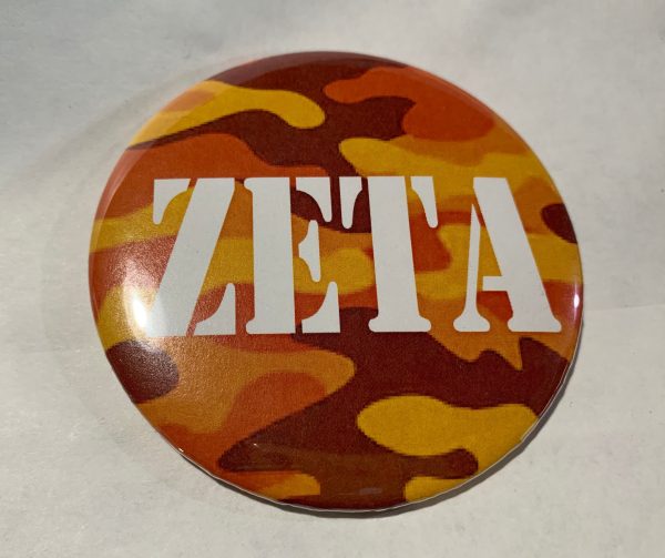 Zeta Tau Alpha Orange Camo Printed Button Online Sale