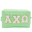 Alpha Chi Omega Waffle Make-Up Bag with Chenille Letters For Discount