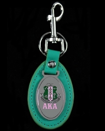 Alpha Kappa Alpha Leather Fob Keychain Fashion