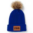 Zeta Phi Beta Leather Patch Pom Pom Knit Hat Online