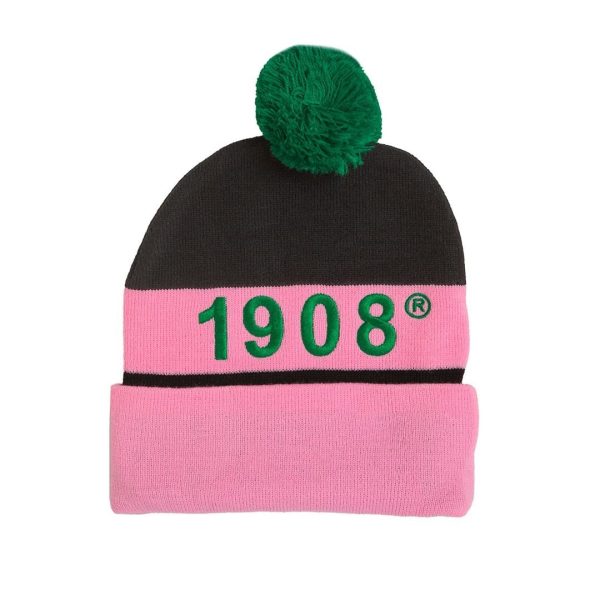 Alpha Kappa Alpha 2 Sided Pom Pom Beanie Discount