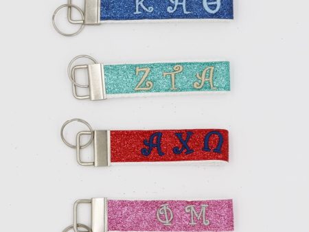 Kappa Alpha Theta Glitter FOB Keychain For Cheap