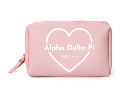 Alpha Delta Pi Pink & White Heart Makeup Bag Sale