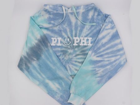 Sorority Tie Dye Hoodie with Smiley Face Design Online Sale