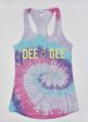 Sorority Ladies Tie Dye Tank with Smiley Face Design Hot on Sale