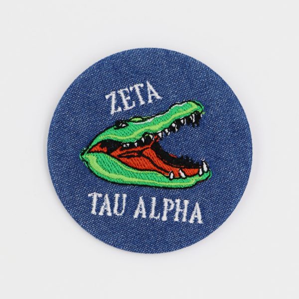 Zeta Tau Alpha Gator Mascot Game Day Embroidered Button Sale