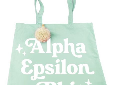 Alpha Epsilon Phi Pom Pom Tote Bag Online Hot Sale