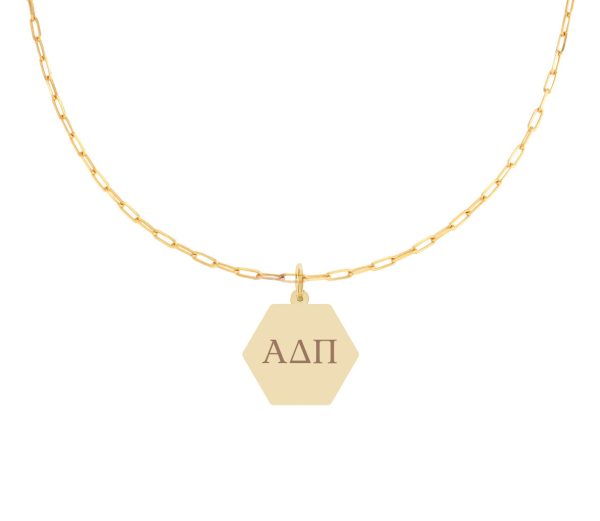 Alpha Delta Pi Paperclip Necklace with Pendant Online Sale