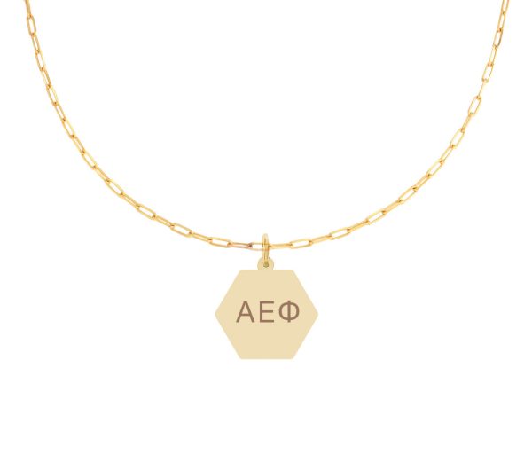 Alpha Epsilon Phi Paperclip Necklace with Pendant on Sale