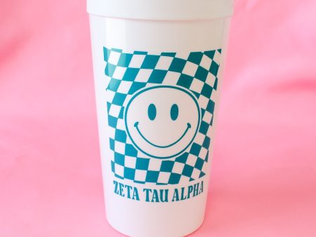 Zeta Tau Alpha Smiley Face Stadium Cup For Cheap