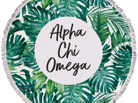 Alpha Chi Omega Palm Leaf Fringe Towel Blanket Fashion